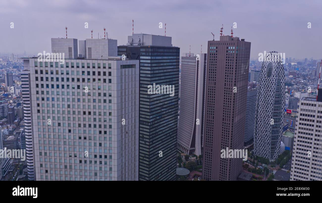 Luftbild Wolkenkratzer Blick auf das Bürogebäude und die Innenstadt von Tokyo.Tokyo Ist Metropole und Zentrum des modernen Geschäfts der neuen Welt Stockfoto