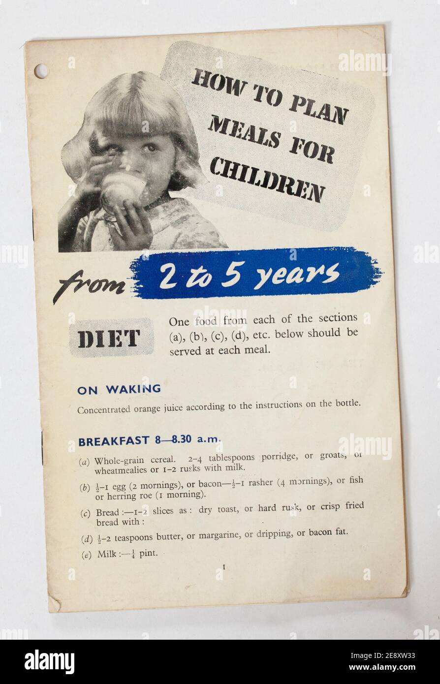 Vintage Advertising Advisory - Kinderdiät Stockfoto