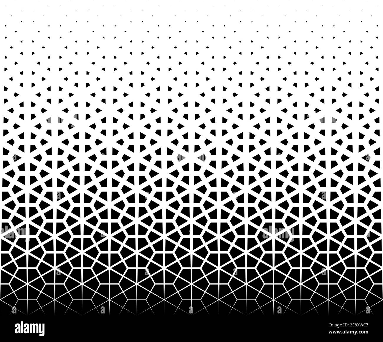 Verschwindende Muster im japanischen Stil kumiko.Schwarze Figuren auf weißem Hintergrund.Nahtlos in eine Richtung.Option mit einem MITTLEREN Fadeout. 61 Elemente i Stock Vektor
