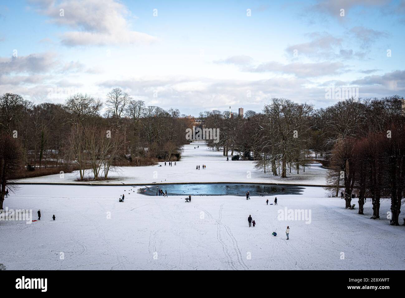 Winter in Frederiksberg Gärten in Kopenhagen Stockfoto