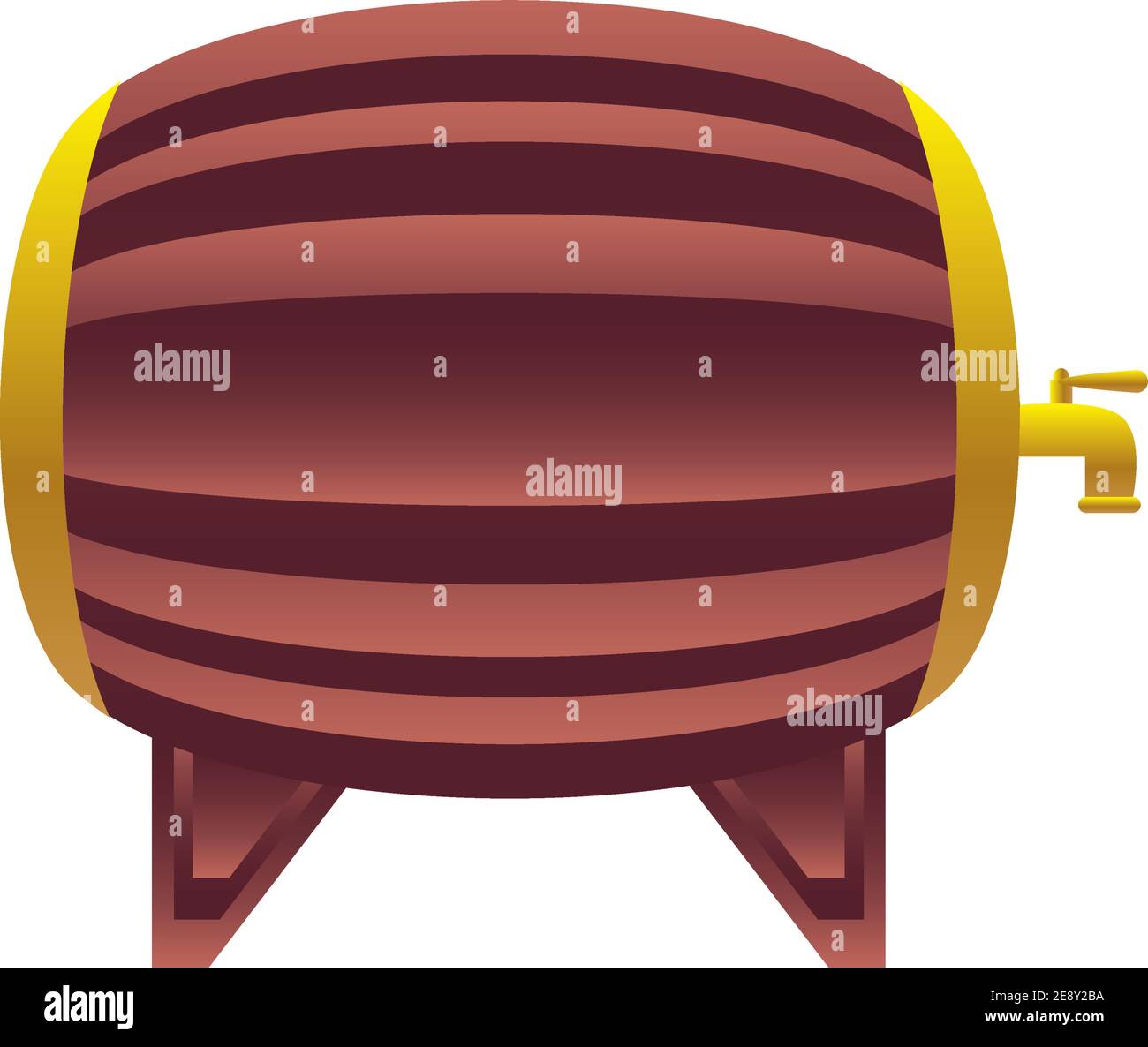 Holzbierfass mit Zapfhahn Symbol detaillierte Stil Vektor-Illustration Stock Vektor