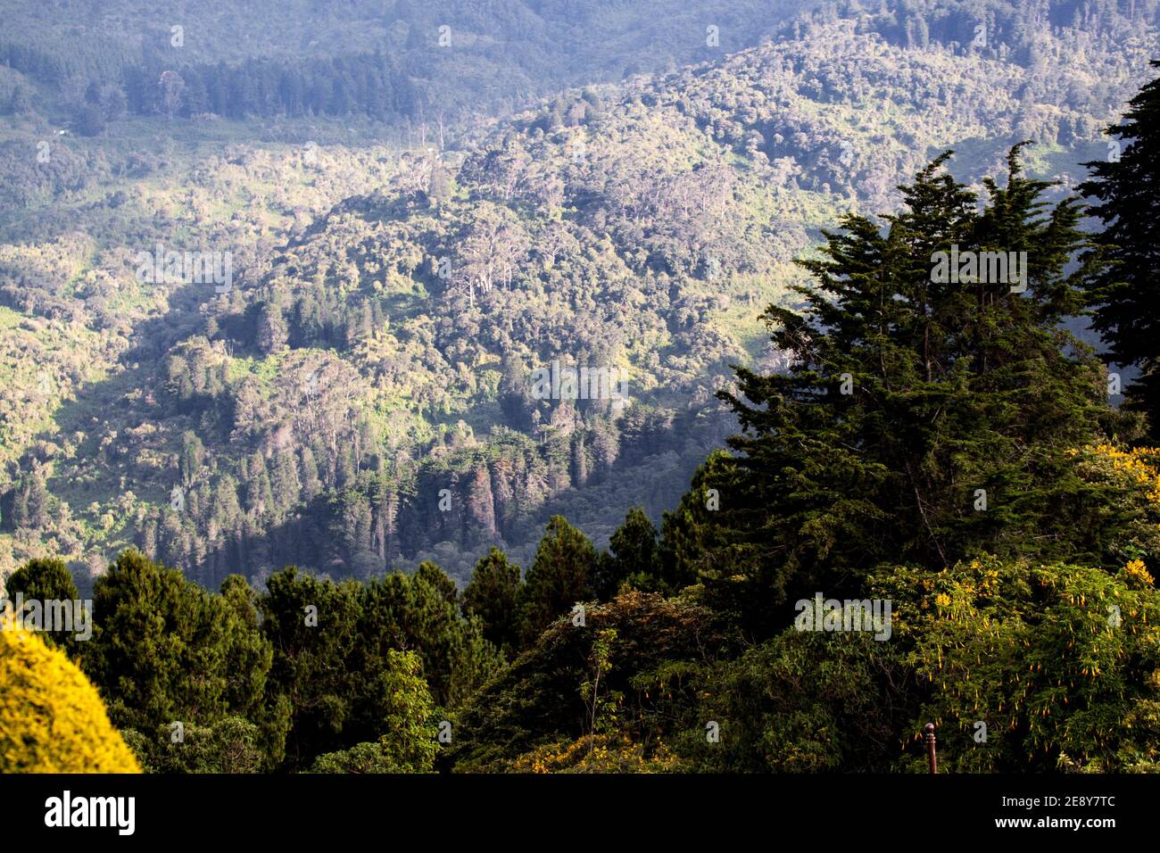 Bogota, Kolumbien 16,03.2018. Ganz oben auf Monserrate. Cordillera de los Andes von Monserrate. Stockfoto