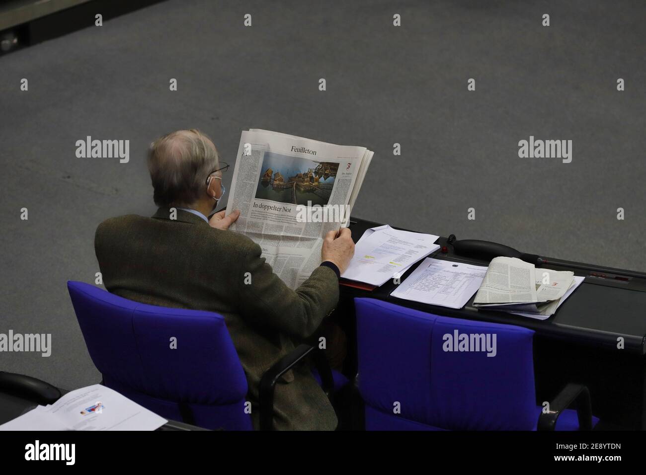 Berlin, Berlin, Deutschland, 29. Januar 2021. Der Vorsitzende der AfD-Fraktion im Deutschen Bundestag, Alexander Gauland. Stockfoto