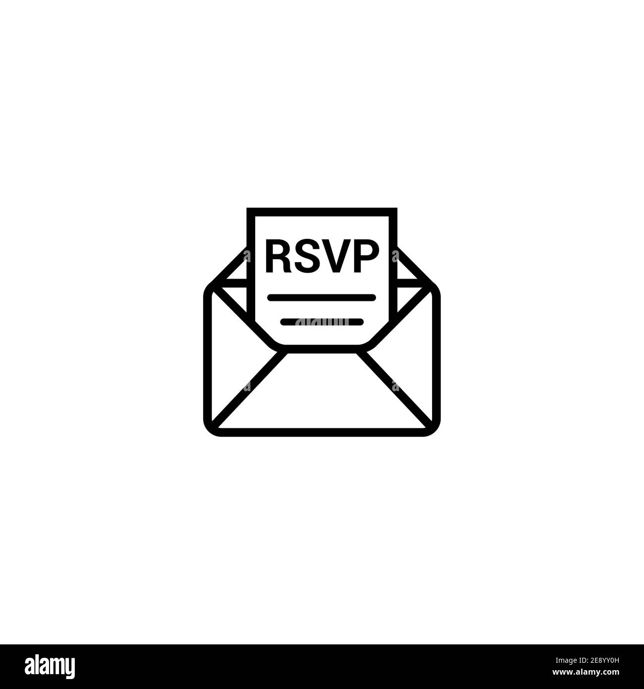 RSVP Symbol Umschlag Datum Stempel Vektor Einladung. rsvp Nachricht Umschlag Stock Vektor