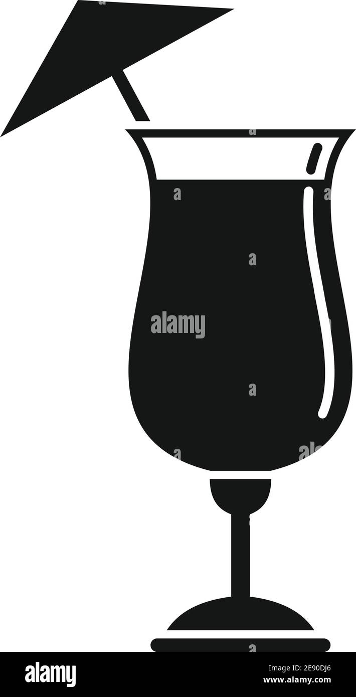 Bar-Cocktail-Ikone, schlichter Stil Stock Vektor