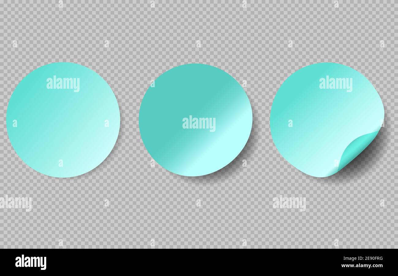 Türkis runde Aufkleber mit gewellter Kante Vektor-Vorlage isoliert auf transparentem Hintergrund. EPS 10 Stock Vektor