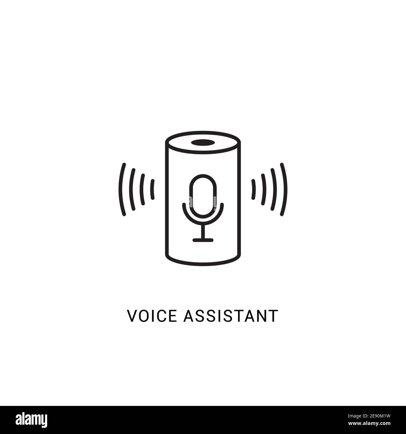 Smart-Symbol für Sprachassistenten. Digital Voice Assistant Speaker Home Vektor-Symbol, Computersteuerung Stock Vektor