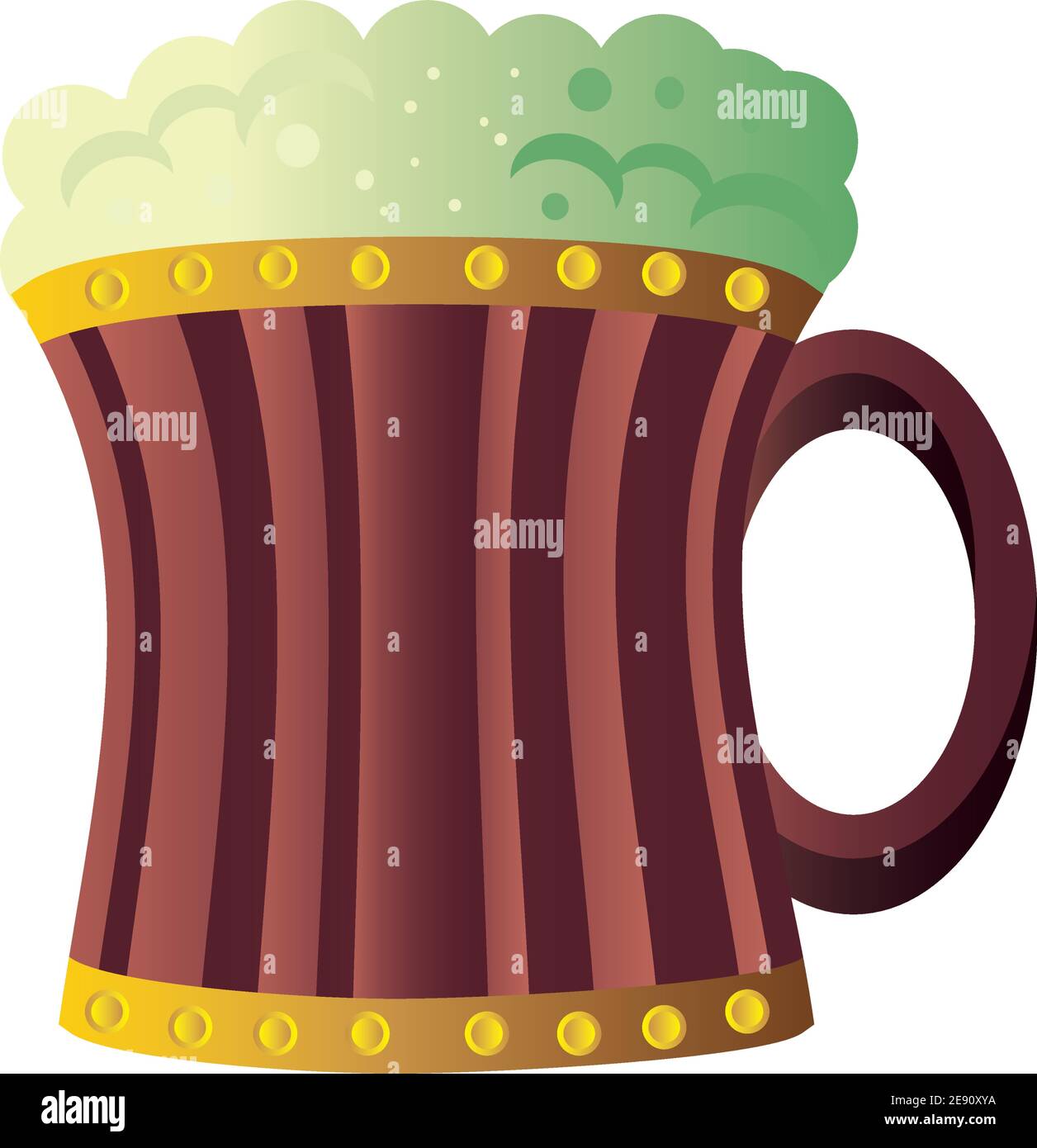 Becher mit kaltem Bier Symbol detaillierte Stil Vektor-Illustration Stock Vektor