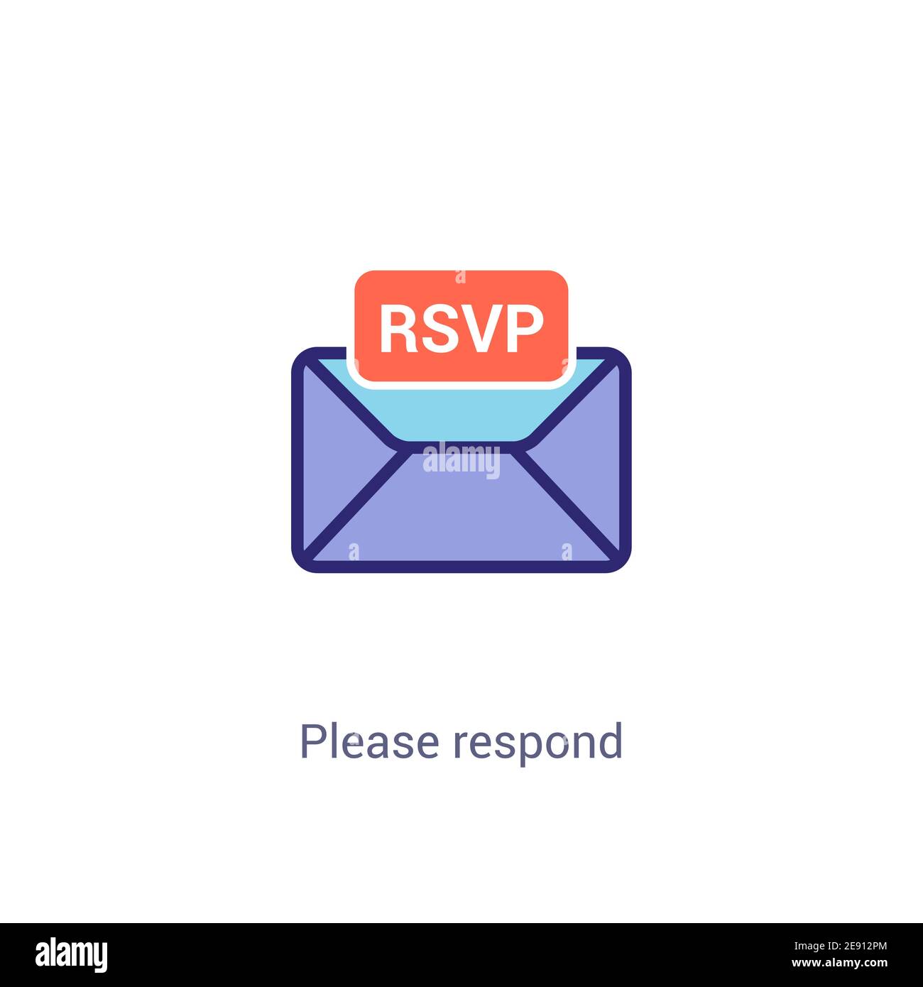 RSVP Symbol Umschlag Datum Stempel Vektor Einladung. rsvp Nachricht Umschlag Stock Vektor