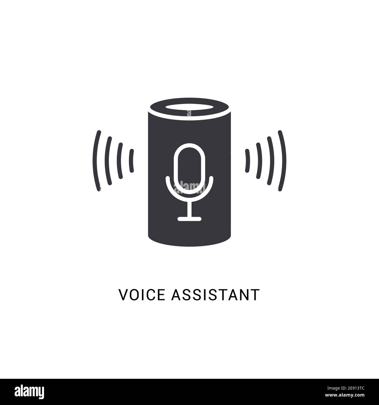 Smart-Symbol für Sprachassistenten. Digital Voice Assistant Speaker Home Vektor-Symbol, Computersteuerung Stock Vektor