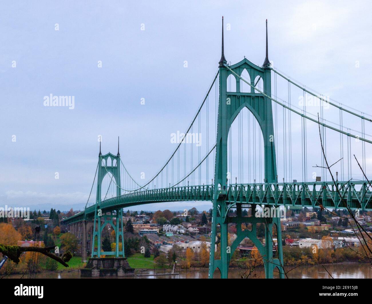 St. John's Bridge in Portland, OR Stockfoto