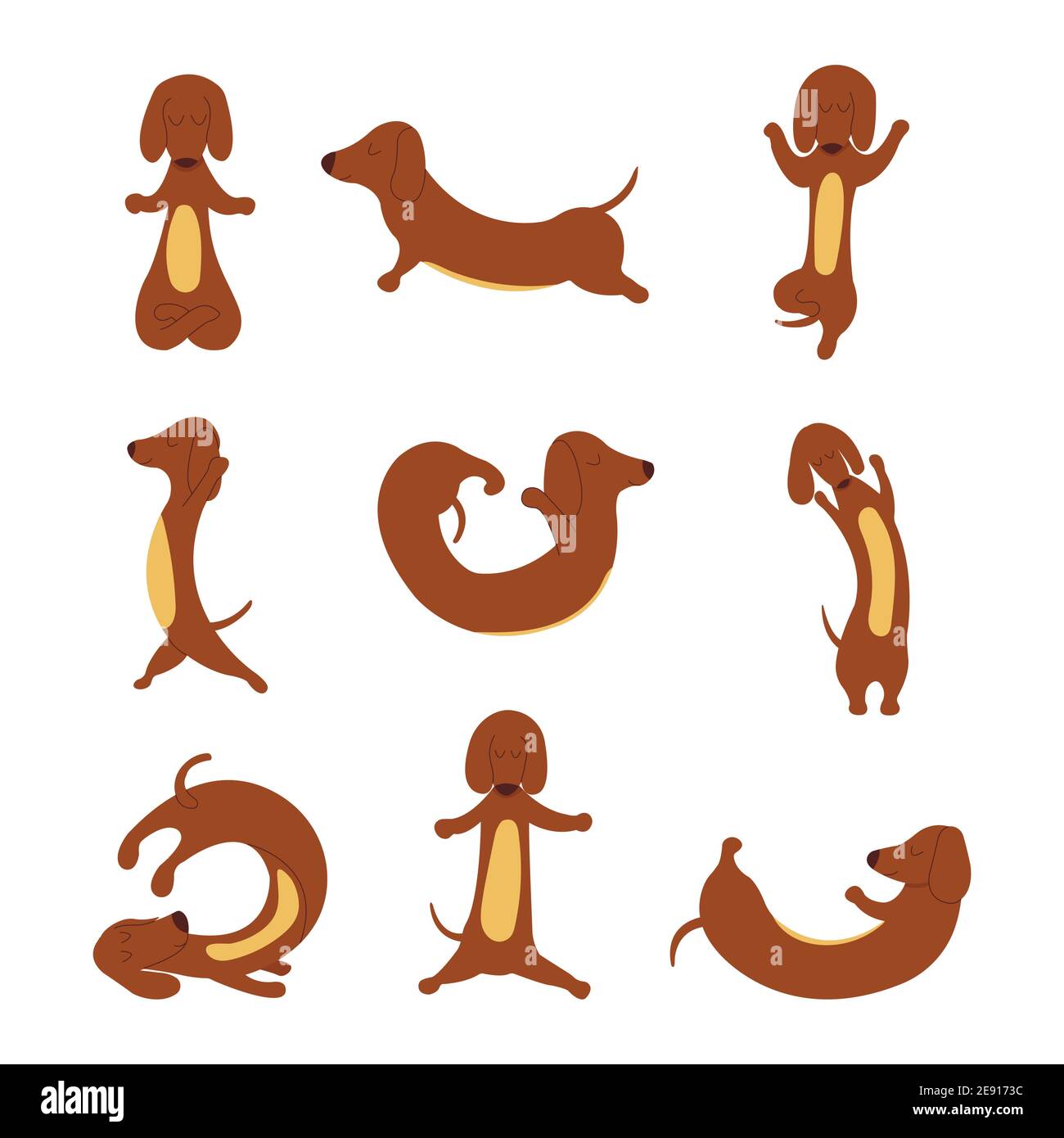 Yoga Poses Illustration Set Stockfotos und bilder Kaufen Alamy
