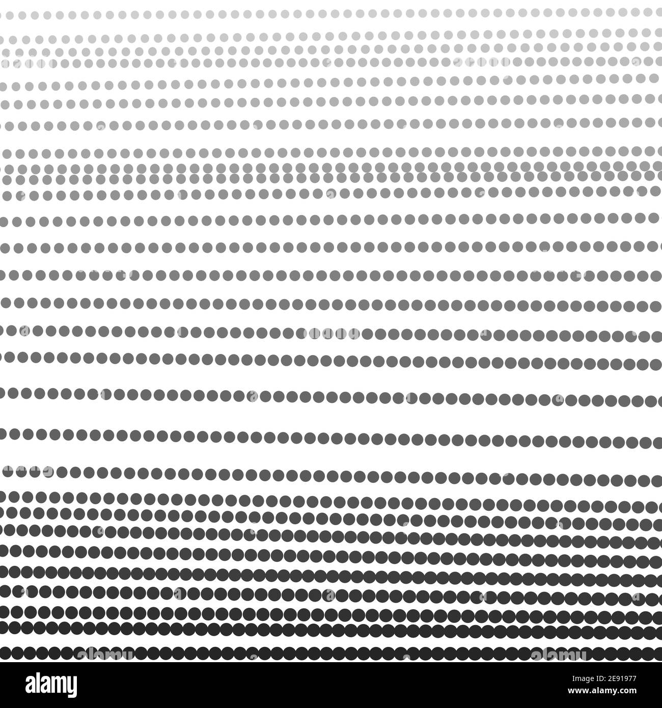 Horizontale gepunktete gerade Linien. Vektorgradientenstreifen. Schwarze, graue Flecken, weißer Hintergrund. Halbtonmuster. Abstraktes Schwarzweiß-Design. EPS10 Stock Vektor