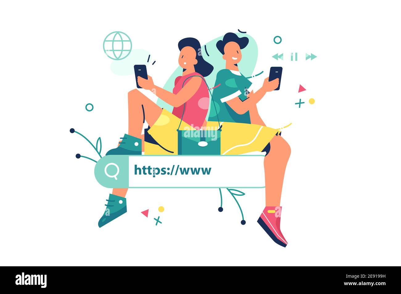 Web-Suche auf dem Smartphone Stock Vektor