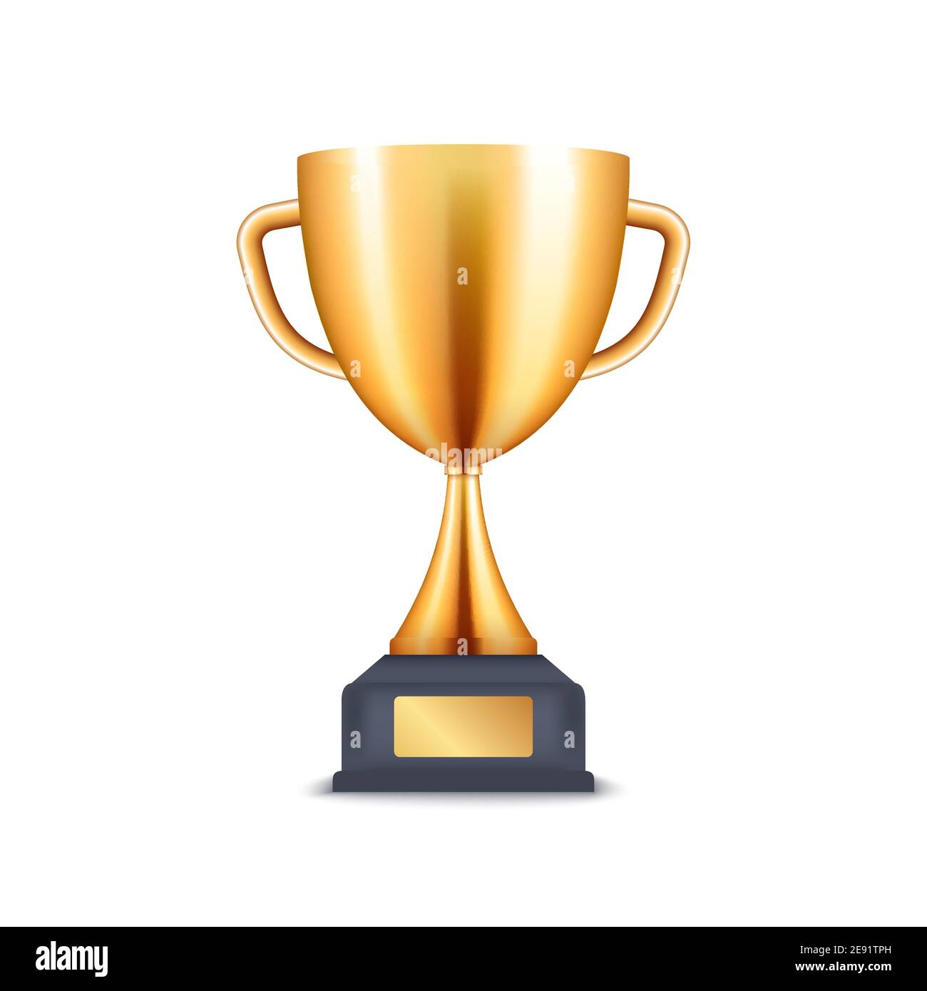 Goldene Trophäe 3D Tasse. Vector Preis Award realistische Gewinner Icon Cup Stock Vektor