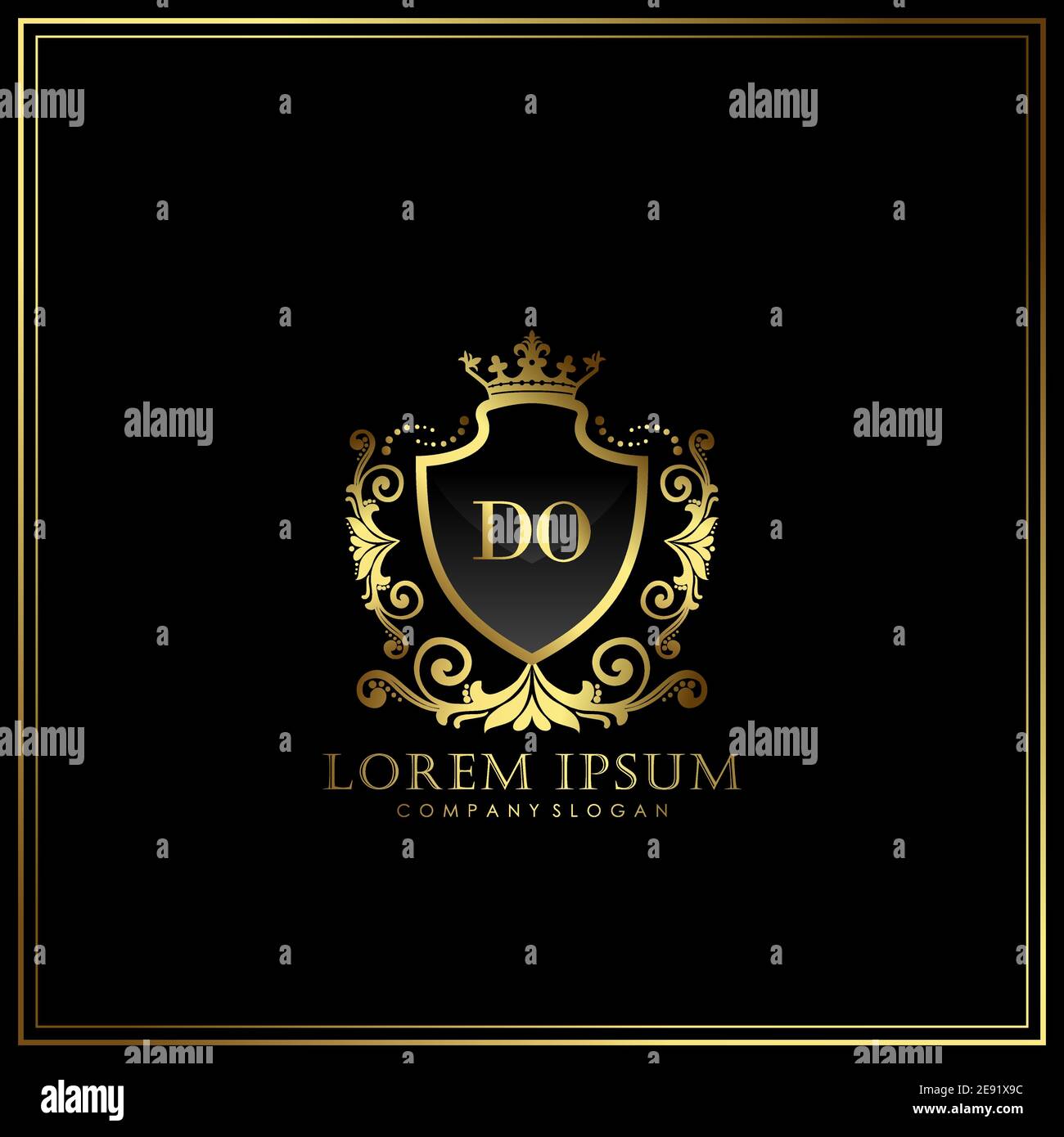 DO Initial Letter Luxury Logo Vorlage in Vektor für Restaurant, Royalty, Boutique, Café, Hotel, heraldic, Schmuck, Mode und andere Vektor illustrat Stock Vektor