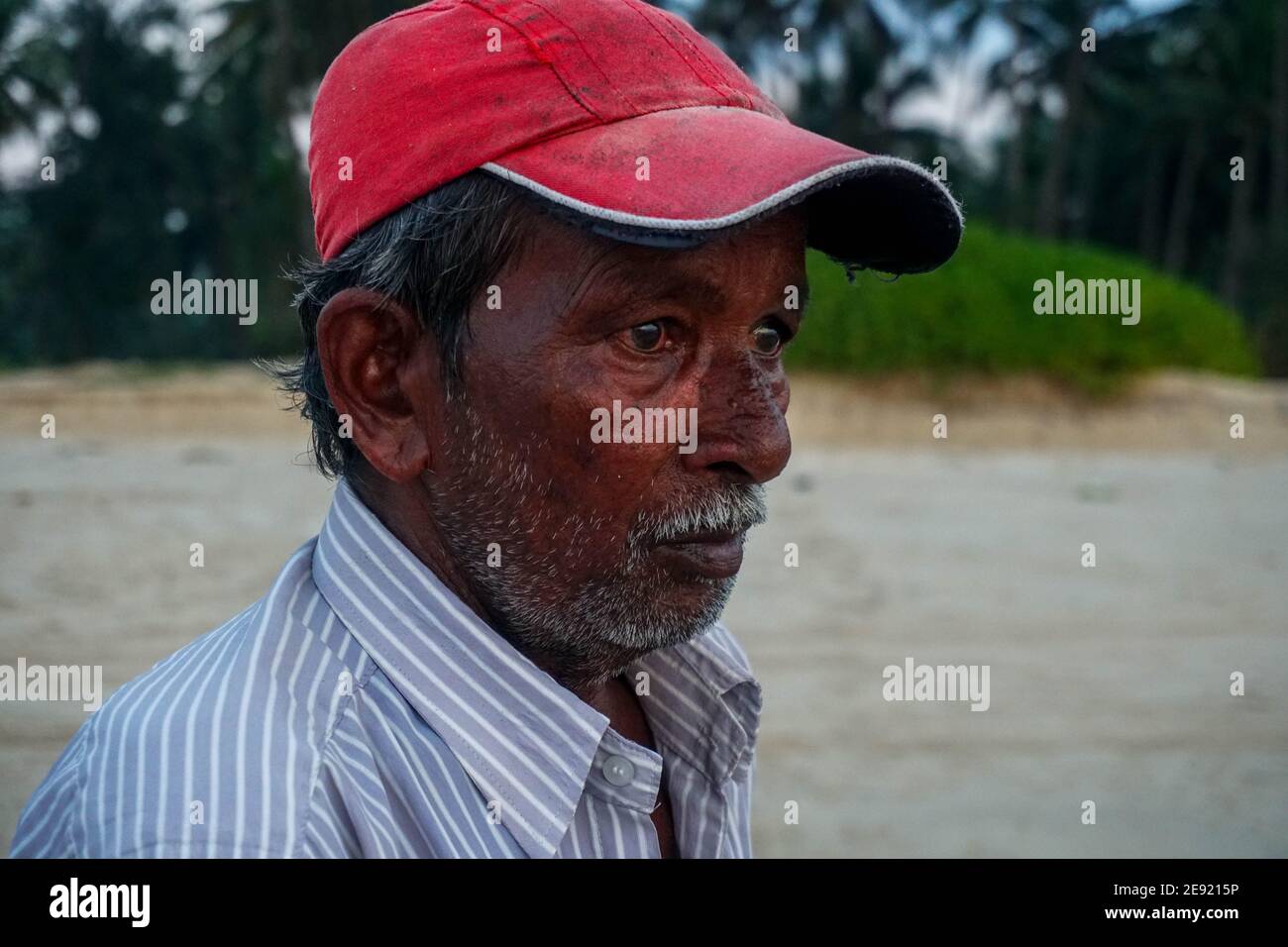 Udupi,Karnataka, Indien - Dezember 6,2020 : das Leben am Ufer Geschichten der Fischer Stockfoto