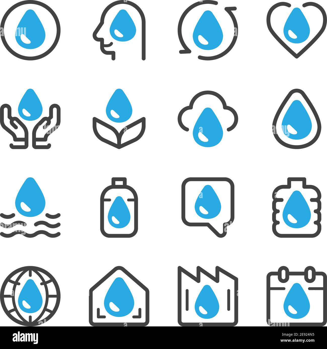 Wassersymbole, Vectrior und Illustration Stock Vektor
