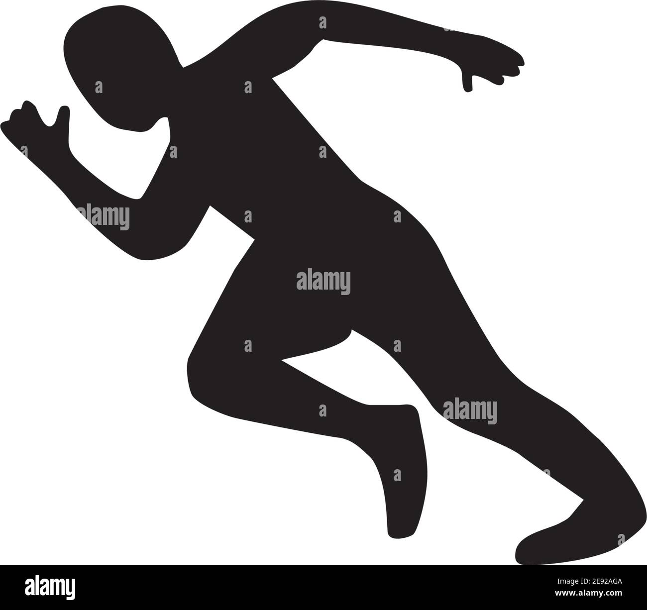 Runner Athlere Logo-Design mit einfacher Sytle-Vorlage Stock Vektor