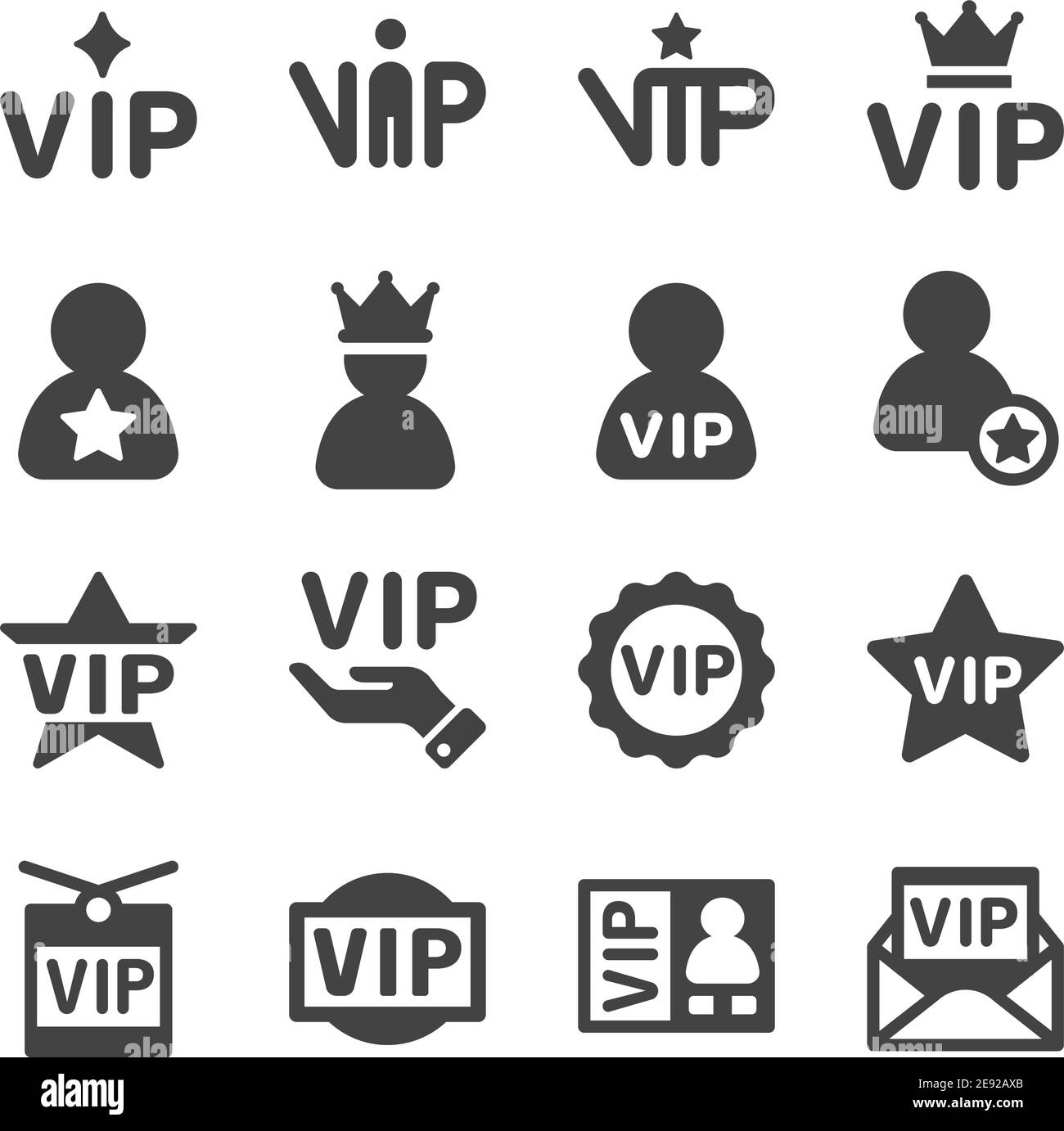 vip-Symbolsatz, Vektor und Illustration Stock Vektor