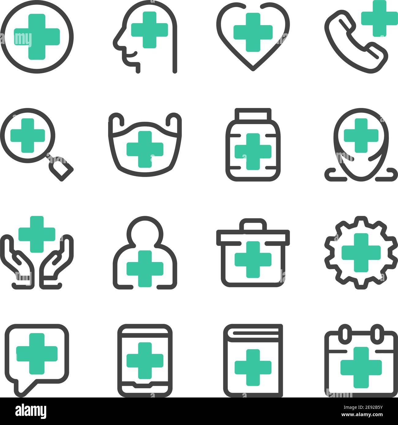 Medizinisches Symbolset, Vektor und Illustration Stock Vektor