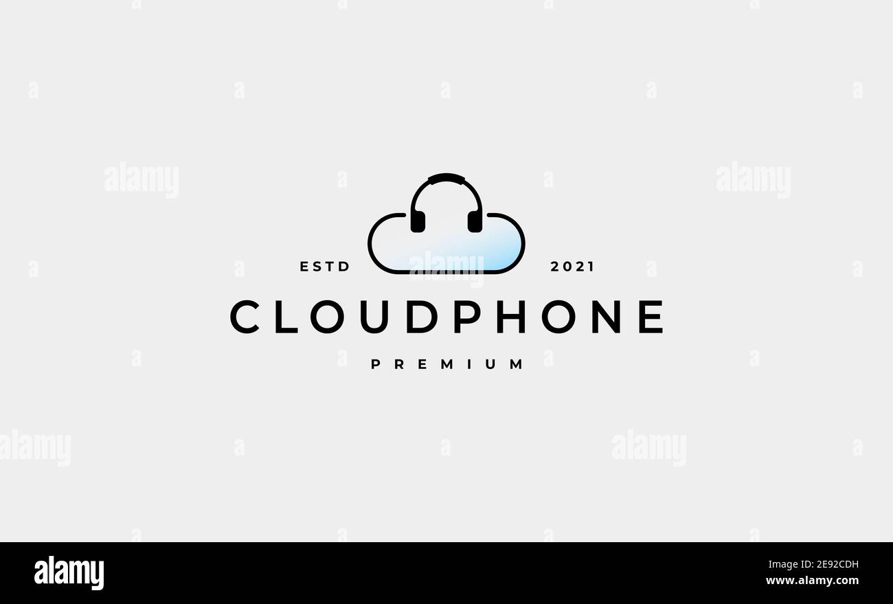 Cloud Kopfhörer Logo Symbol Vektor Design Stockfoto