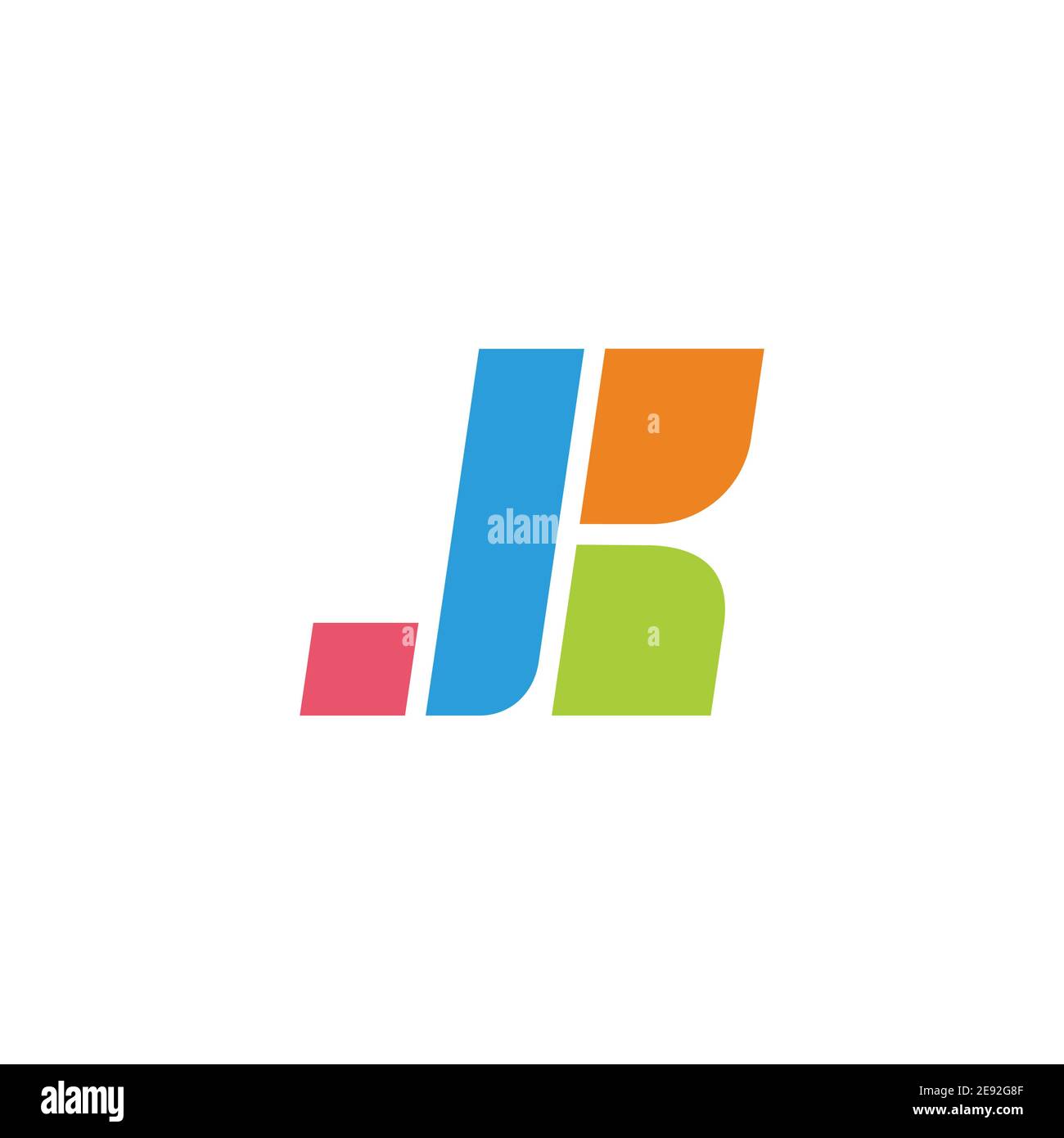 Brief jk einfache bunte geometrische Logo Vektor Stock Vektor