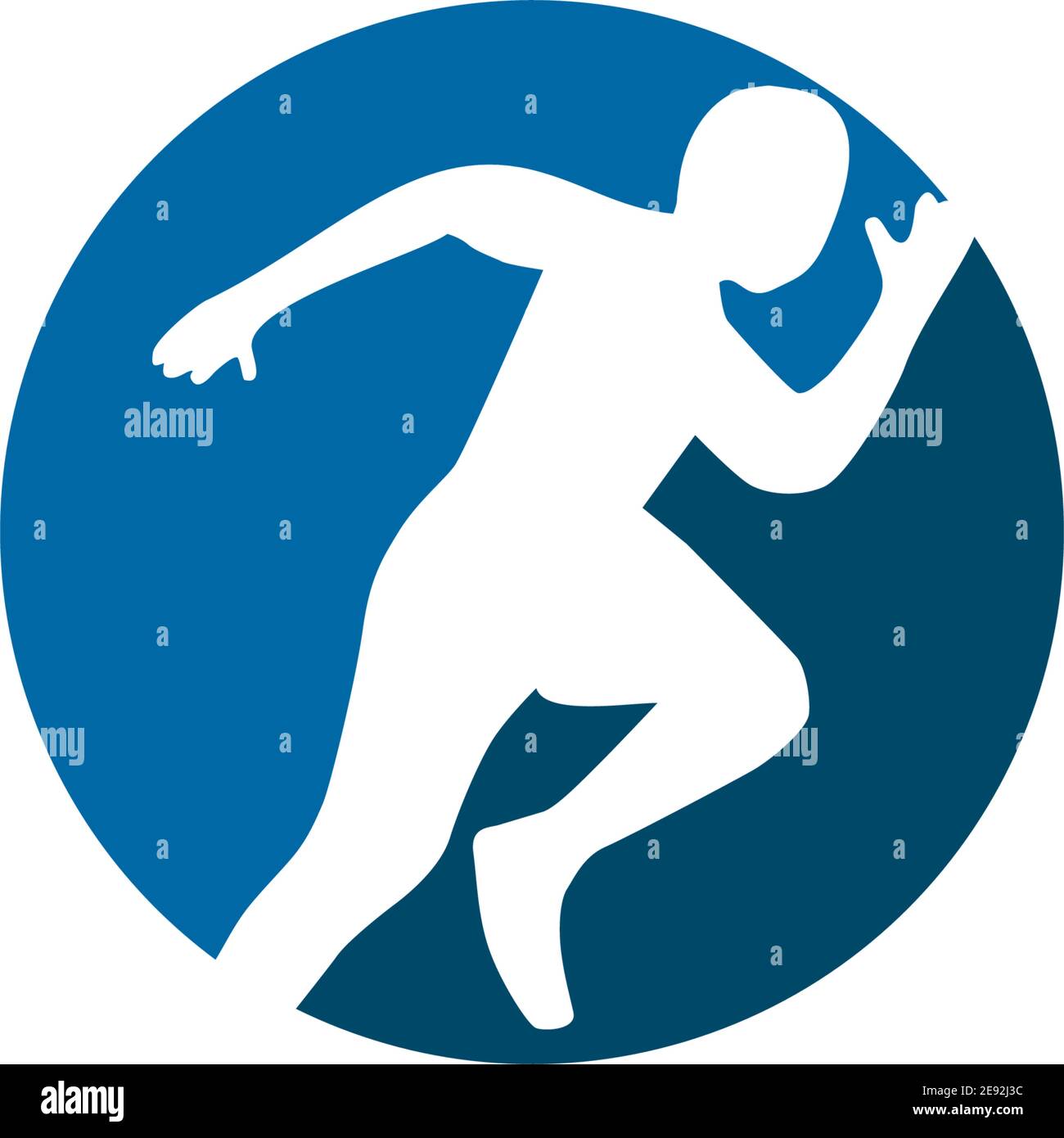 Runner Athlere Logo-Design mit einfacher Sytle-Vorlage Stock Vektor