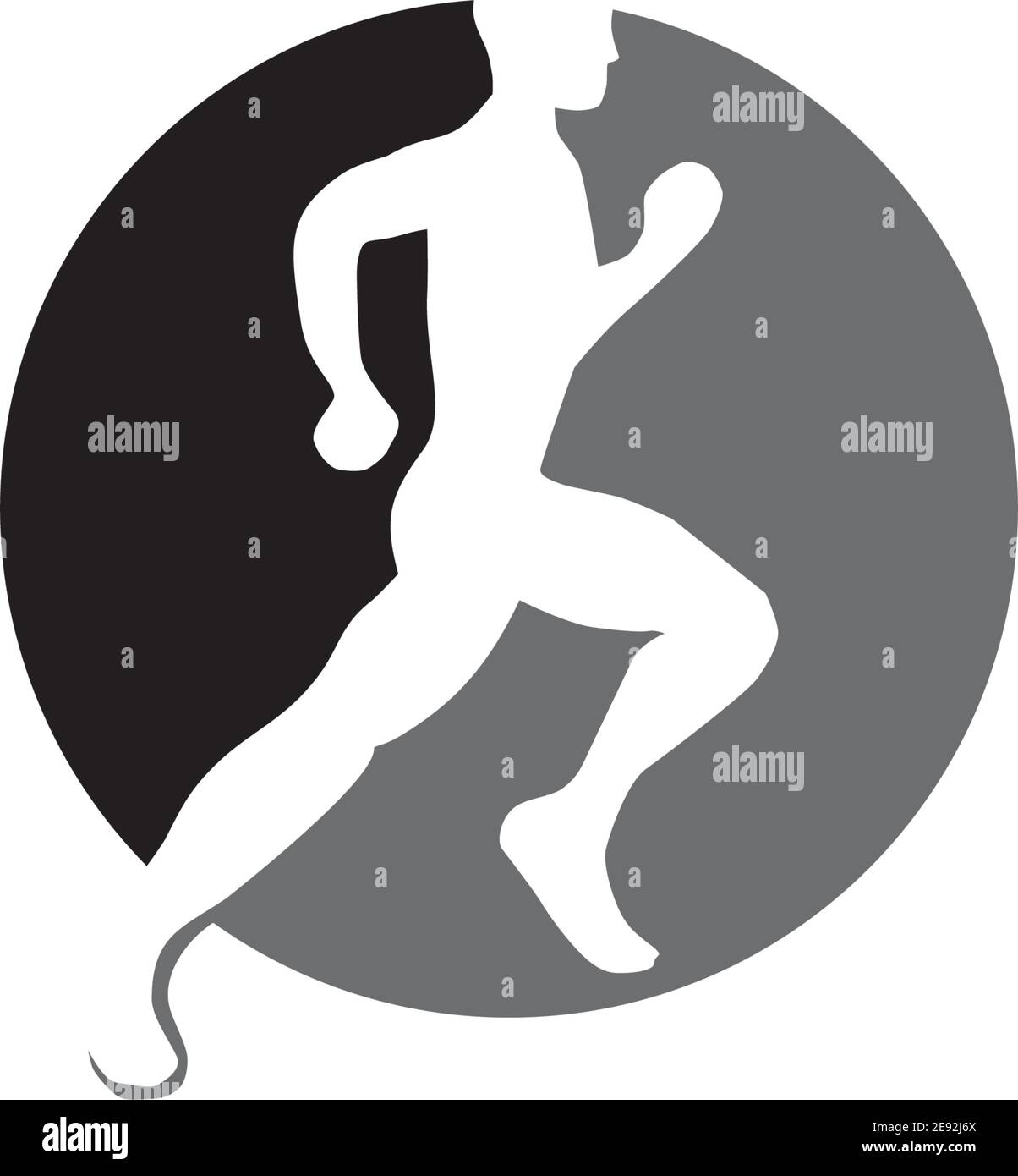 Runner Athlere Logo-Design mit einfacher Sytle-Vorlage Stock Vektor