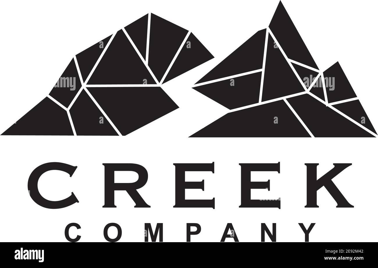Creek Fluss Logo Design Vektor Vorlage Illustration Stock Vektor