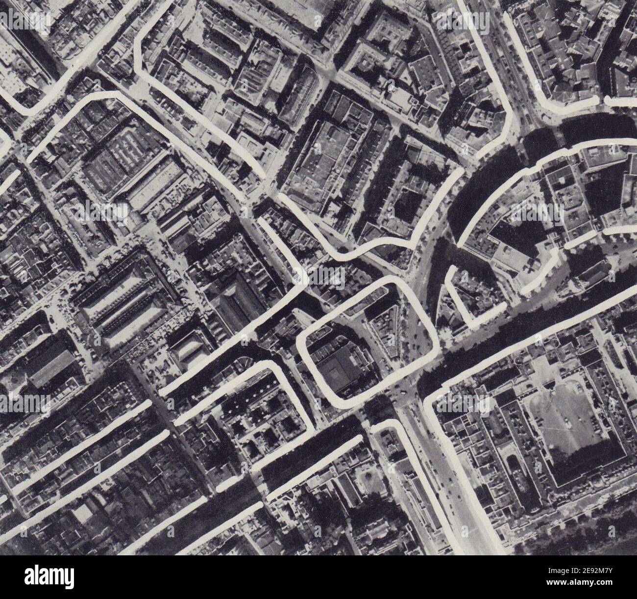 Strand Aldwych Wellington Street Road Proposal. Kreisverkehr. RAWLINSON 1946 Stockfoto