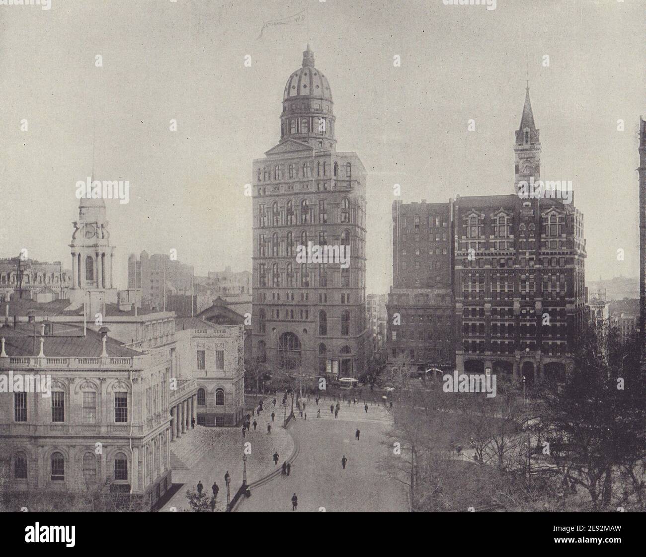 Printing House Square/Park Row, New York City. STODDARD 1895 alt antik Stockfoto