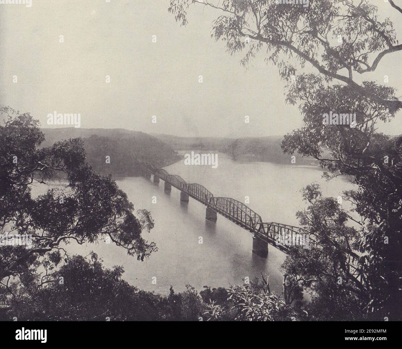 Hawkesbury Bridge, New South Wales. STODDARD 1895 altes antikes Druckbild Stockfoto