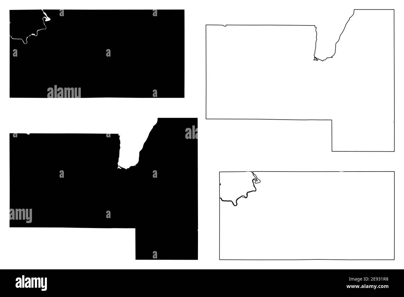 Fond du Lac und Eau Claire County, State of Wisconsin (U.S. County, United States of America, US) Kartenvektordarstellung, Skizzenkarte Stock Vektor