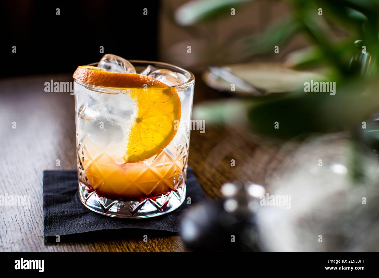 Altmodischer Cocktail in einem Restaurant Stockfoto