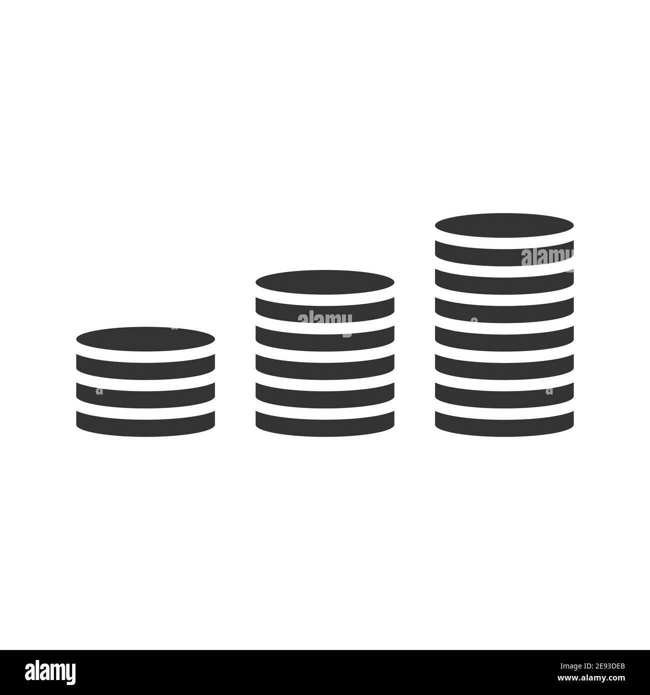 Münzstapel-Symbol. GeldDollar-Symbol. Business Pay-Konzept. Vektor auf Weiß isoliert Stock Vektor