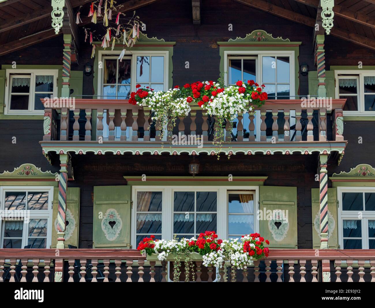 Dorf Reit im Winkl im Chiemgau in den bayerischen alpen. Europa, Deutschland, Bayern Stockfoto