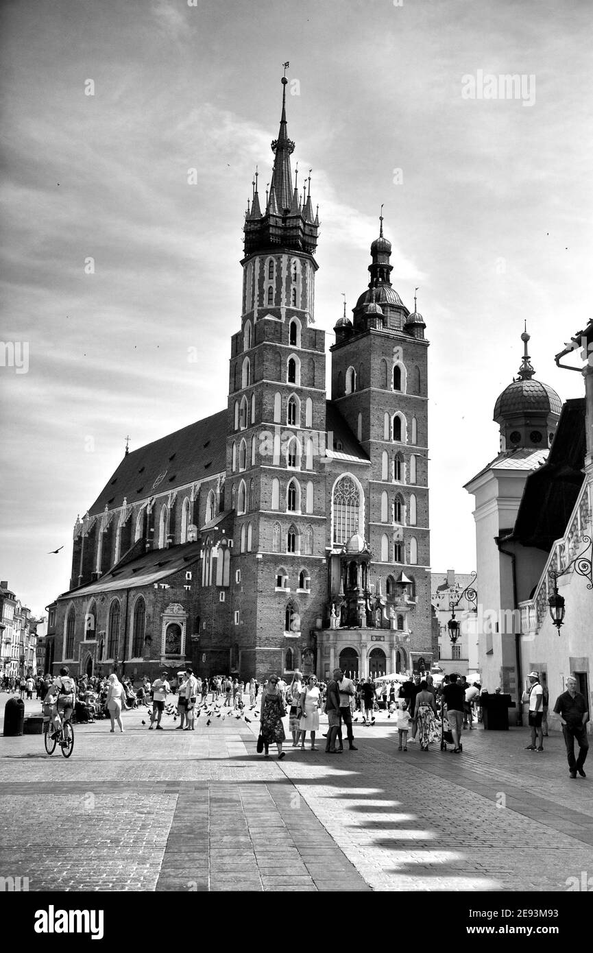St. Marienkirche in Krakau Stockfoto