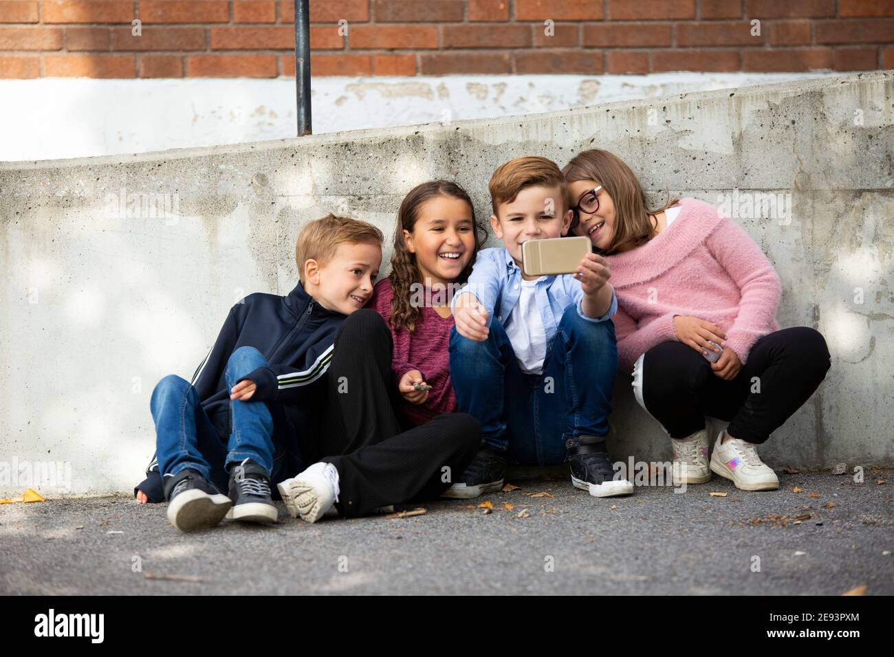 Die Kinder, die selfie Stockfoto