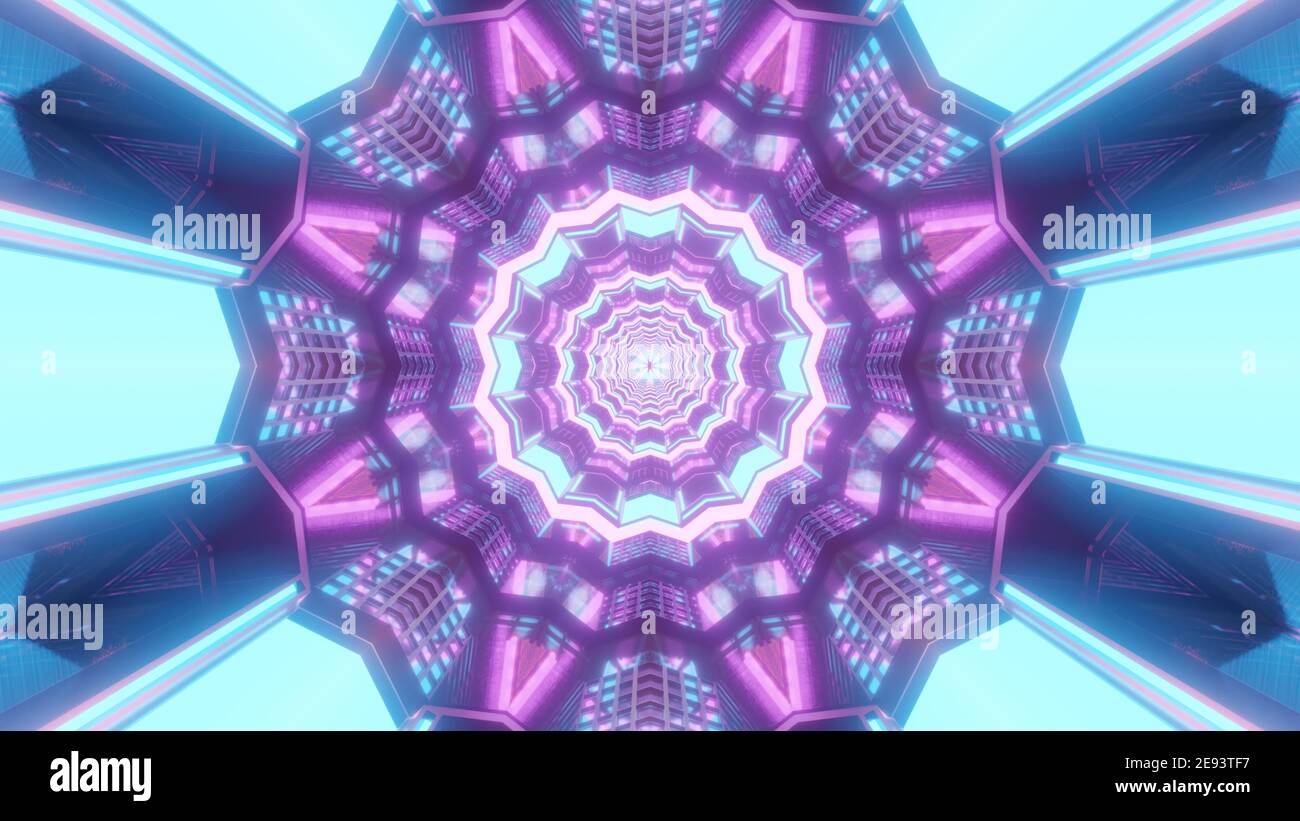 Kaleidoskopische Blume Design 3D Illustration Hintergrund Stockfoto