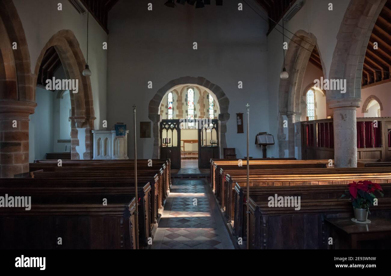 Die Kirche des Heiligen Kreuzes, Bignor, West Sussex, Großbritannien Stockfoto