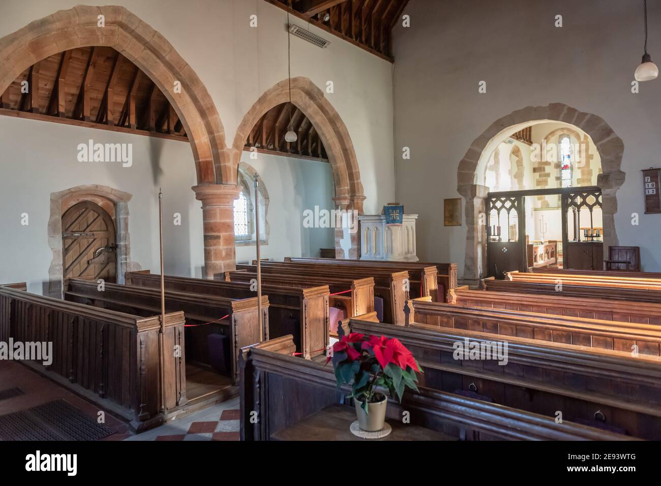 Die Kirche des Heiligen Kreuzes, Bignor, West Sussex, Großbritannien Stockfoto