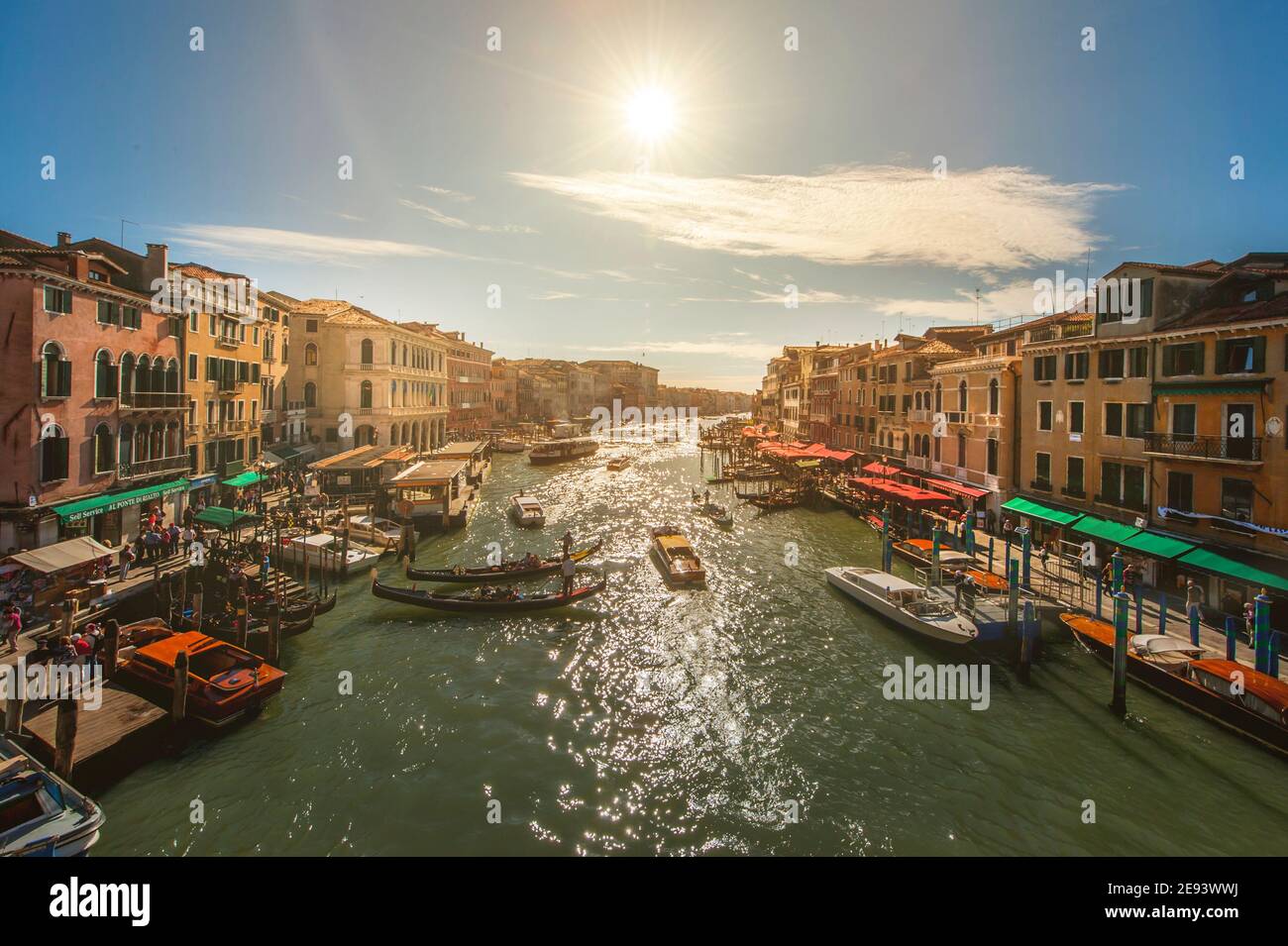 Blick auf den Canal Grande, Venedig, Italien. Stockfoto