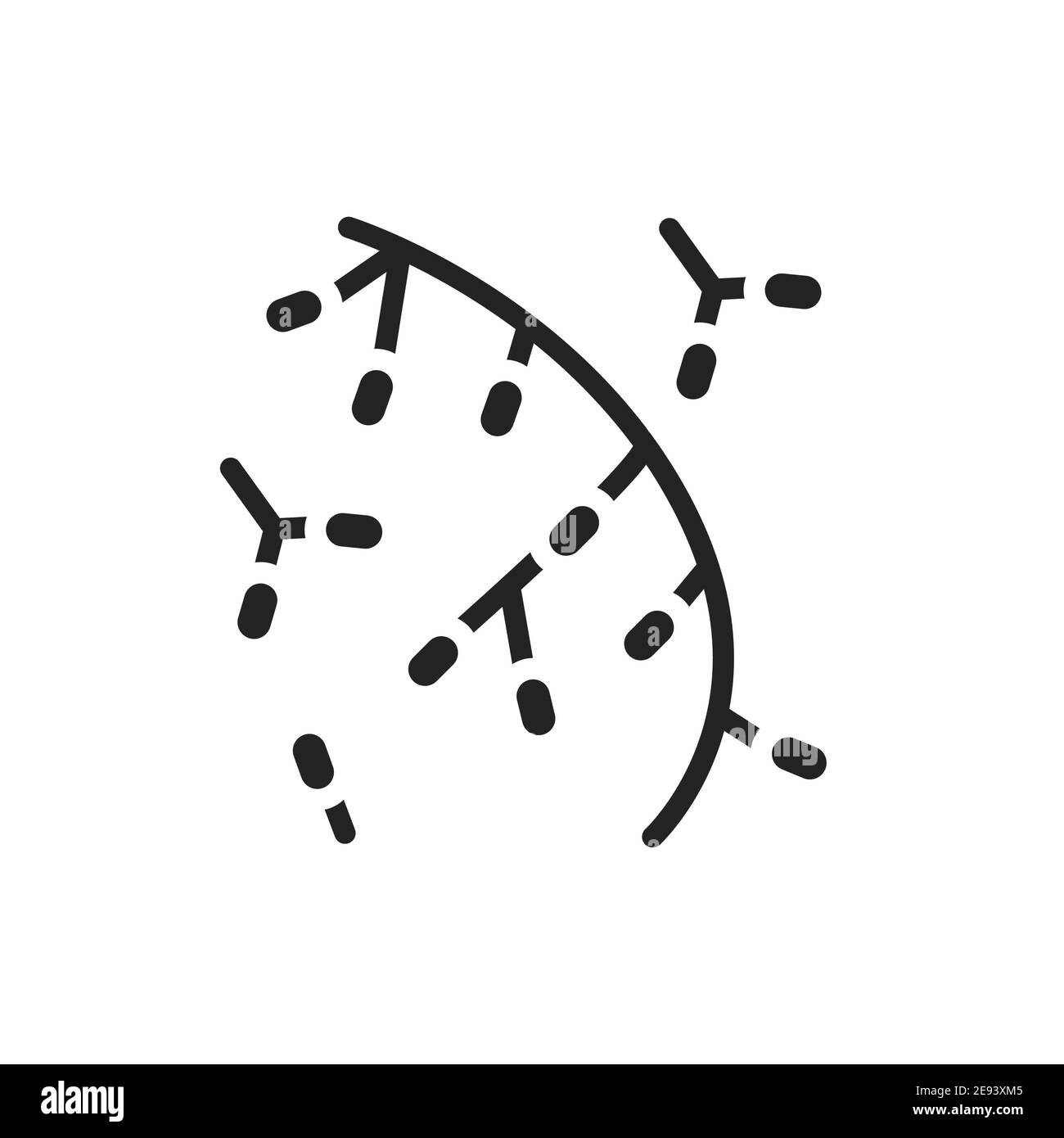 Bakterien Rhodomicrobium schwarze Glyphe Symbol. Vektorgrafik. Stock Vektor