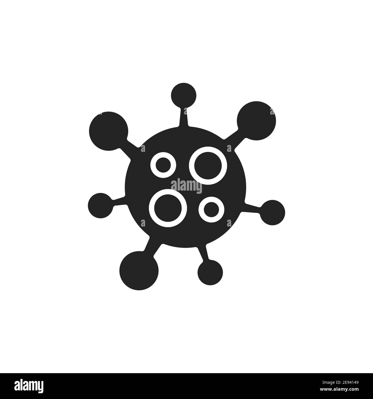 Schwarzes Glyphen-Symbol für Coronavirus. Vektorgrafik. Stock Vektor