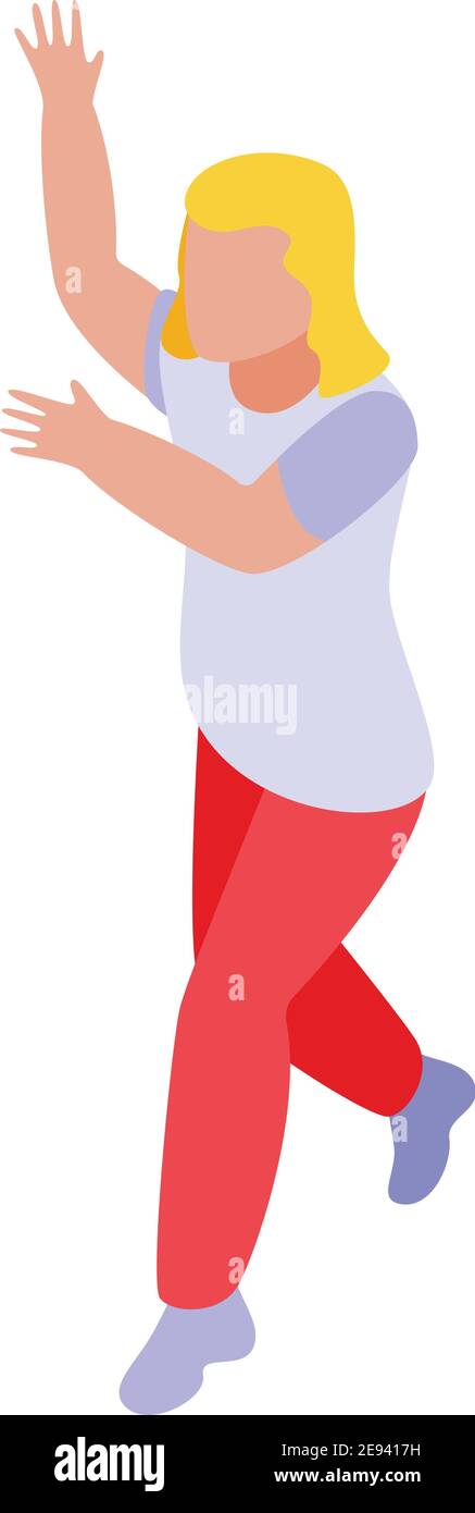 Symbol für Olympia-Volleyballspieler. Isometrisches Vektor-Symbol für olympia-Volleyball-Spieler für Web-Design auf weißem Hintergrund isoliert Stock Vektor