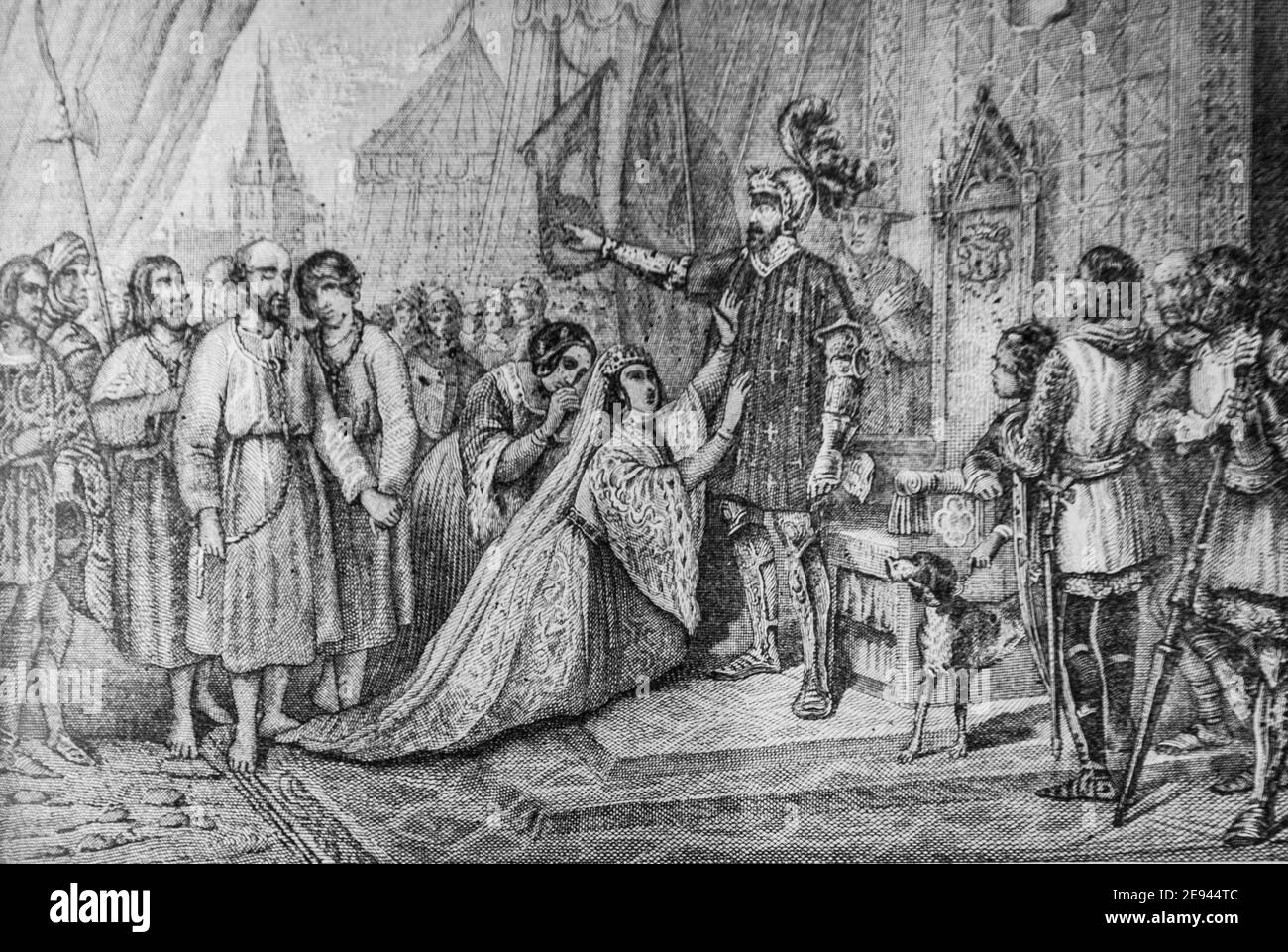 les Bourgeois de calais 1328-1340, histoire populaire de france par henri martin,editeur furne 1860 Stockfoto