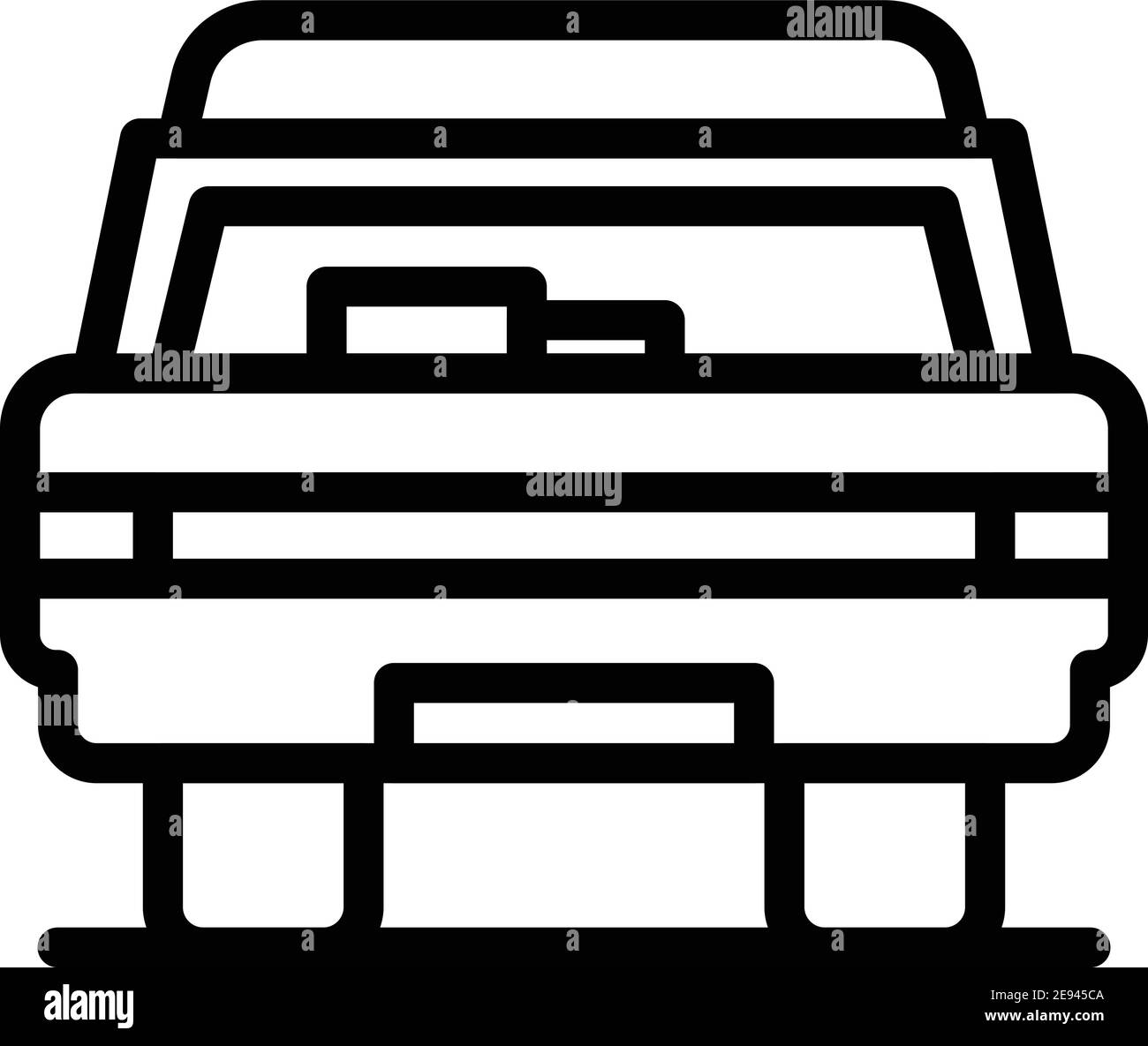 Symbol „Autodeckel öffnen“. Umriss offen Auto Deckel Vektor-Symbol für Web-Design isoliert auf weißem Hintergrund Stock Vektor