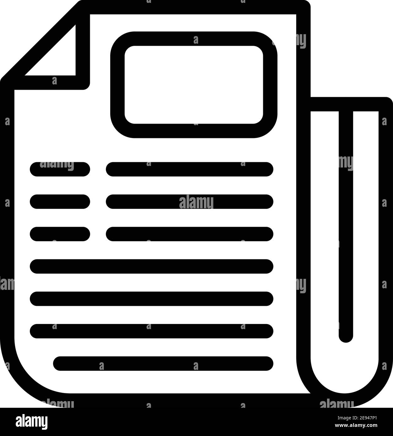 Symbol für lineare Zeitung. Umriss lineare Zeitung Vektor-Symbol für Web-Design isoliert auf weißem Hintergrund Stock Vektor