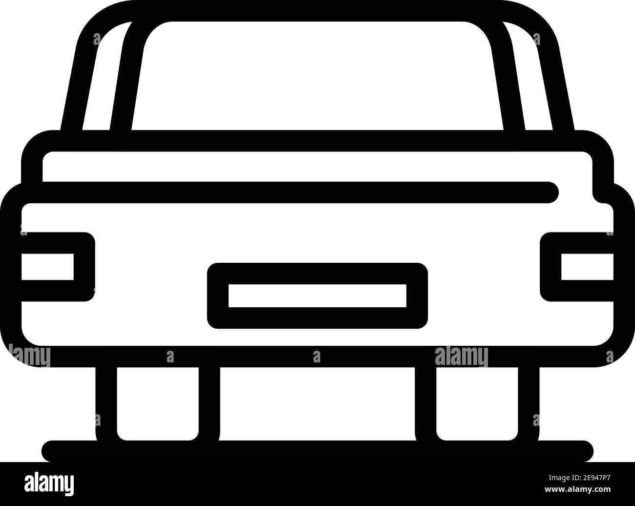 Symbol für Autodeckel. Umriss Auto Deckel Vektor-Symbol für Web-Design isoliert auf weißem Hintergrund Stock Vektor